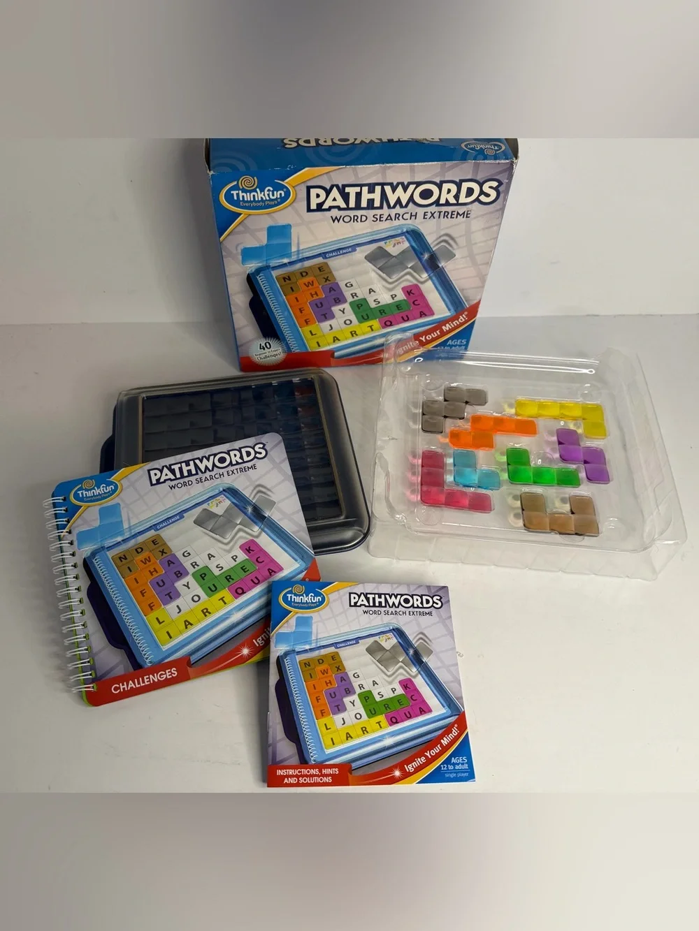 ThinkFun Pathwords Word Search Extreme Puzzle Game – Complete – 40 Challenges